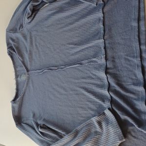 St John's bay thermal pullover long sleeve blue top size PL warm oversized